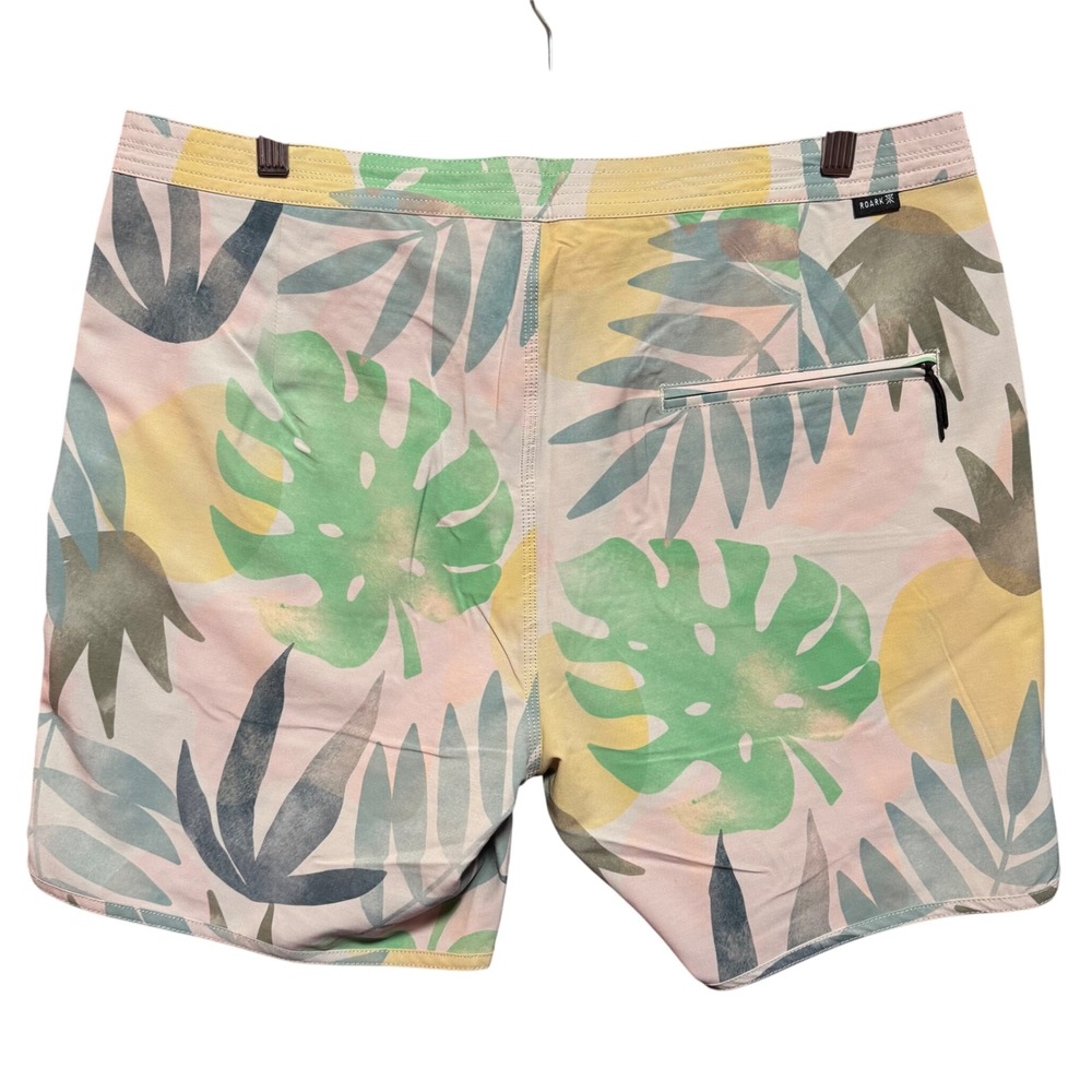 ROARK Chiller de Palmas Hemp Blend Board Shorts Palm Print Size 34 - Picture 2 of 10